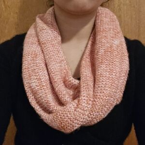 Old Navy Peach Pink Cream Knit Infinity Scarf